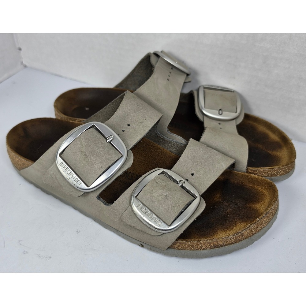 Birkenstock Gorpcore Big Buckle Arizona Sandals 41 Nubuck Leather Boho Grey
